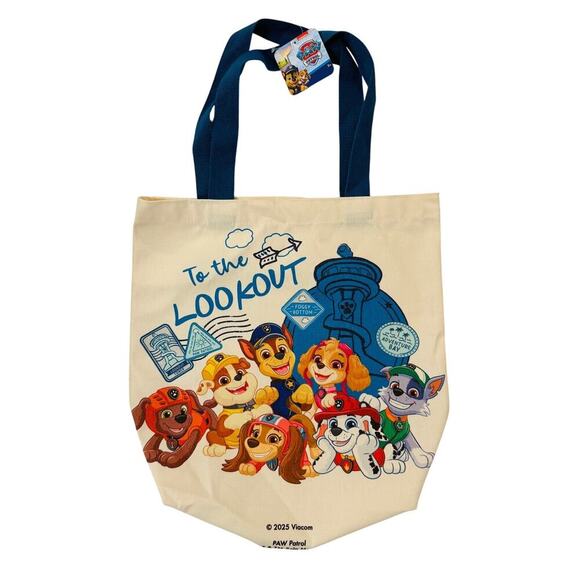 PAW Patrol Kids Canvas Tote Bag “To the Lookout” Nickelodeon Reusable Bag NWT - Picture 1 of 3